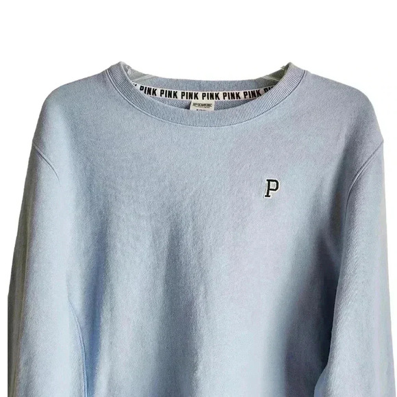 PINK Victoria’s Secret Sweatshirt M | Navy Pullover Crew Neck Embroidered P - Picture 4 of 14